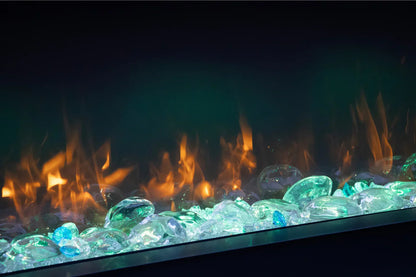 Remii BAY SLIM 60" Indoor/Outdoor 3-Sided Smart Electric Fireplace | 60-BAY-SLIM