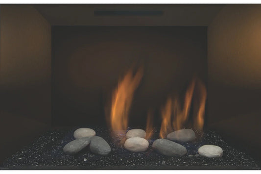 Amantii Sierra Flame Abbot 30" Natural Gas Direct Vent Gas Fireplace Insert With Ceramic Brick Panel | ABBOT-30BL-DELUXE-NG