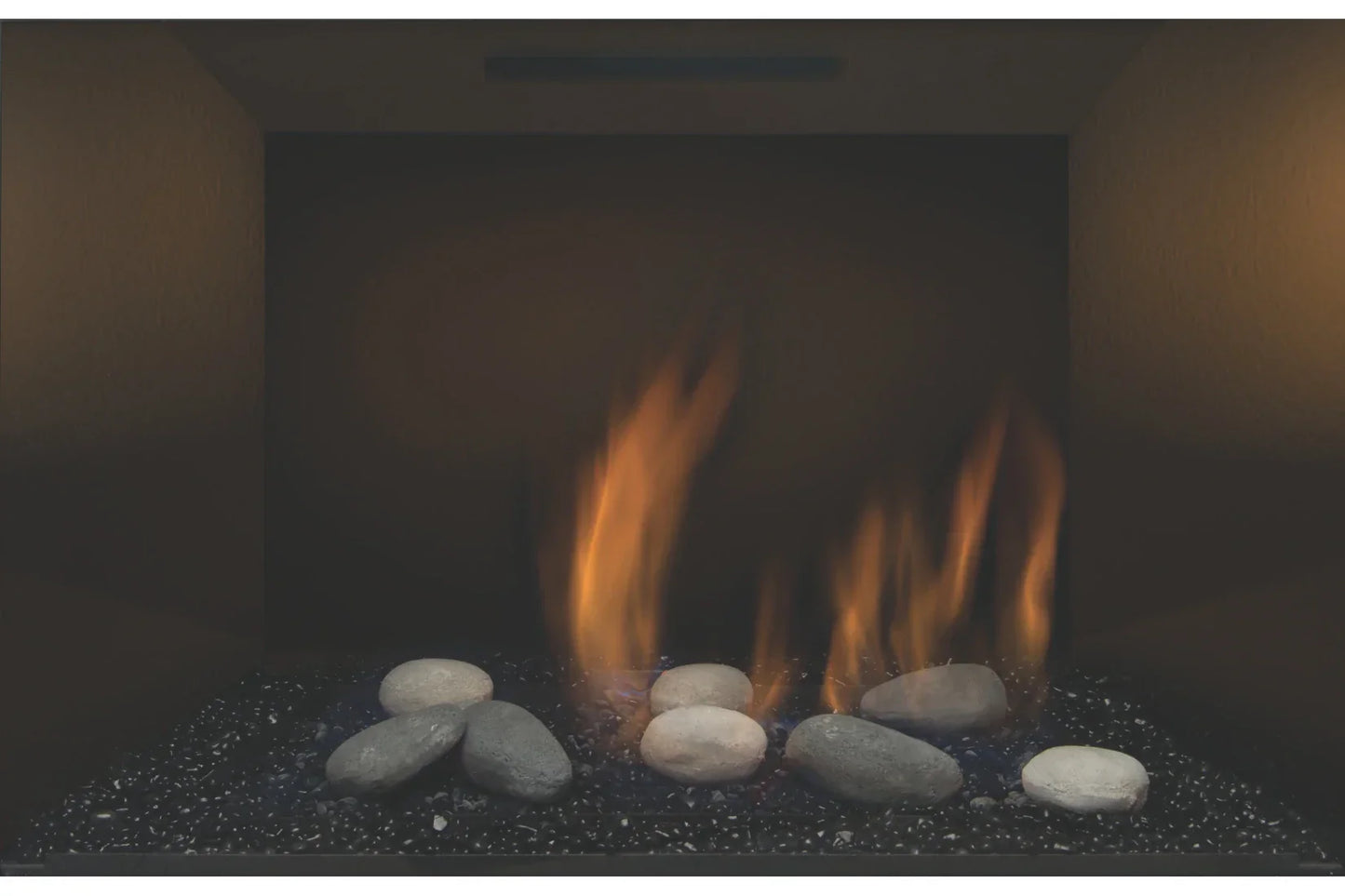 Amantii Sierra Flame Abbot 30" Natural Gas Direct Vent Gas Fireplace Insert With Black Panel | ABBOT-30PG-DELUXE-NG