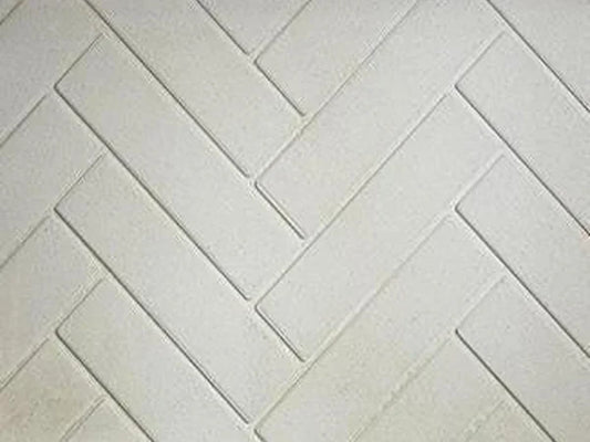 Majestic Natural Gray Herringbone Brick Refractory Extension for Ashland Wood Burning Fireplace