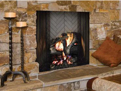 Majestic 42" Radiant Wood Burning Fireplace with Natural Gray Hearth Refractory