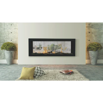 Amantii Sierra Flame Emerson 48" See-Through Natural Gas Slim Linear Gas Fireplace | EMERSON-48-DELUXE-NG