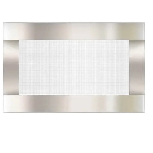 Amantii Sierra Flame 1/4" Stainless Steel Surround with Safety Barrier For New Comb Fireplace | NEWCOMB-36-SURR-SS-SCR