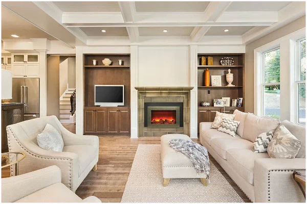 Amantii Sierra Flame 34" Deep Electric Fireplace Insert With Black Steel Surround and Overlay | INS-FM-34