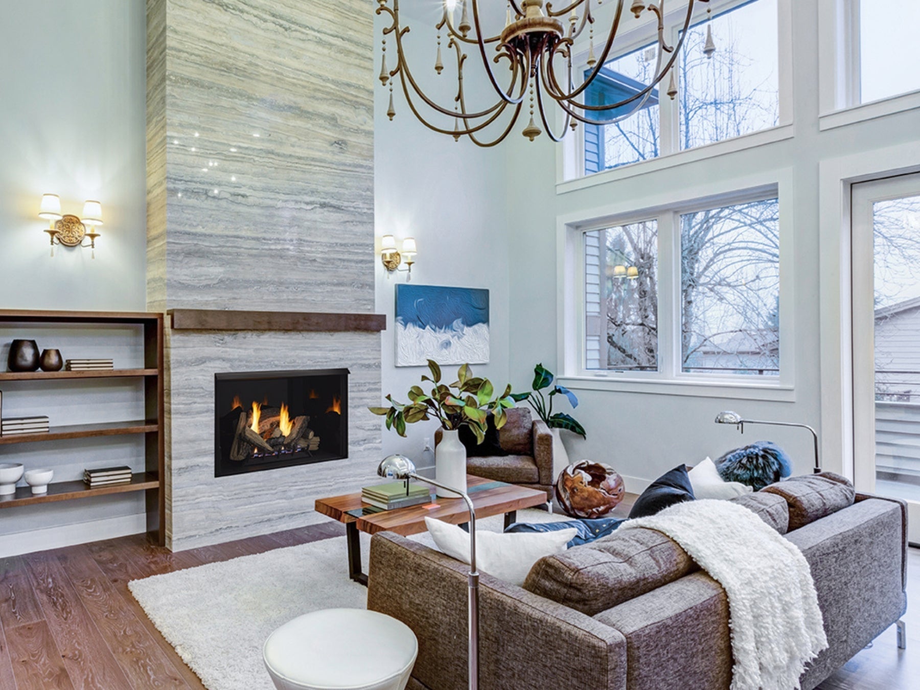 Monessen Attribute 32" Universal Circulating Vent Free Firebox with Radiant Face and Multitonal Gray Reversible Panels