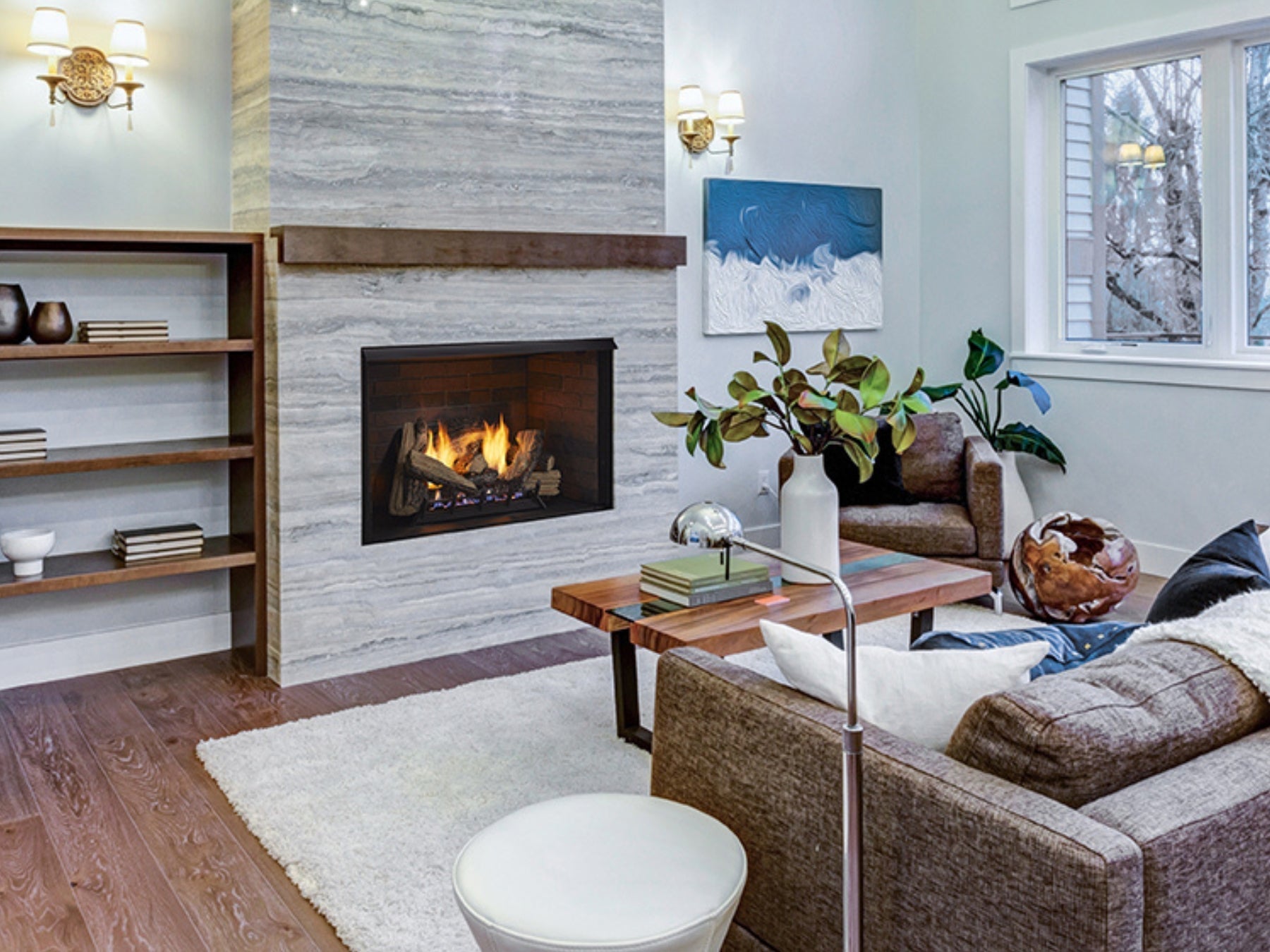 Monessen Attribute 42" Universal Circulating Vent Free Firebox with Radiant Face and Multitonal Gray Reversible Panels