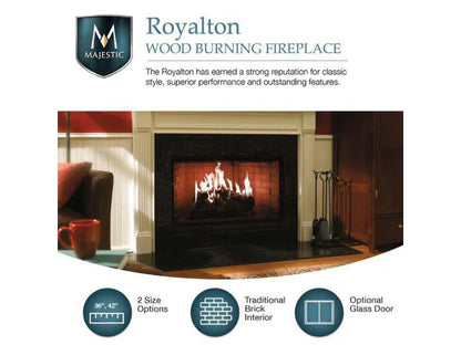 Majestic Royalton 42" Radiant Traditional Wood Burning Fireplace