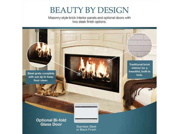 Majestic Royalton 42" Radiant Traditional Wood Burning Fireplace