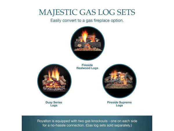 Majestic Royalton 42" Radiant Traditional Wood Burning Fireplace