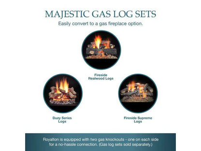 Majestic Royalton 42" Radiant Traditional Wood Burning Fireplace