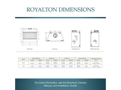 Majestic Royalton 42" Radiant Traditional Wood Burning Fireplace