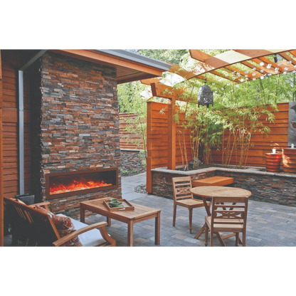 Amantii Panorama Deep 88" Full View Indoor Outdoor WiFi Enabled Smart Electric Fireplace | BI-88-DEEP-OD