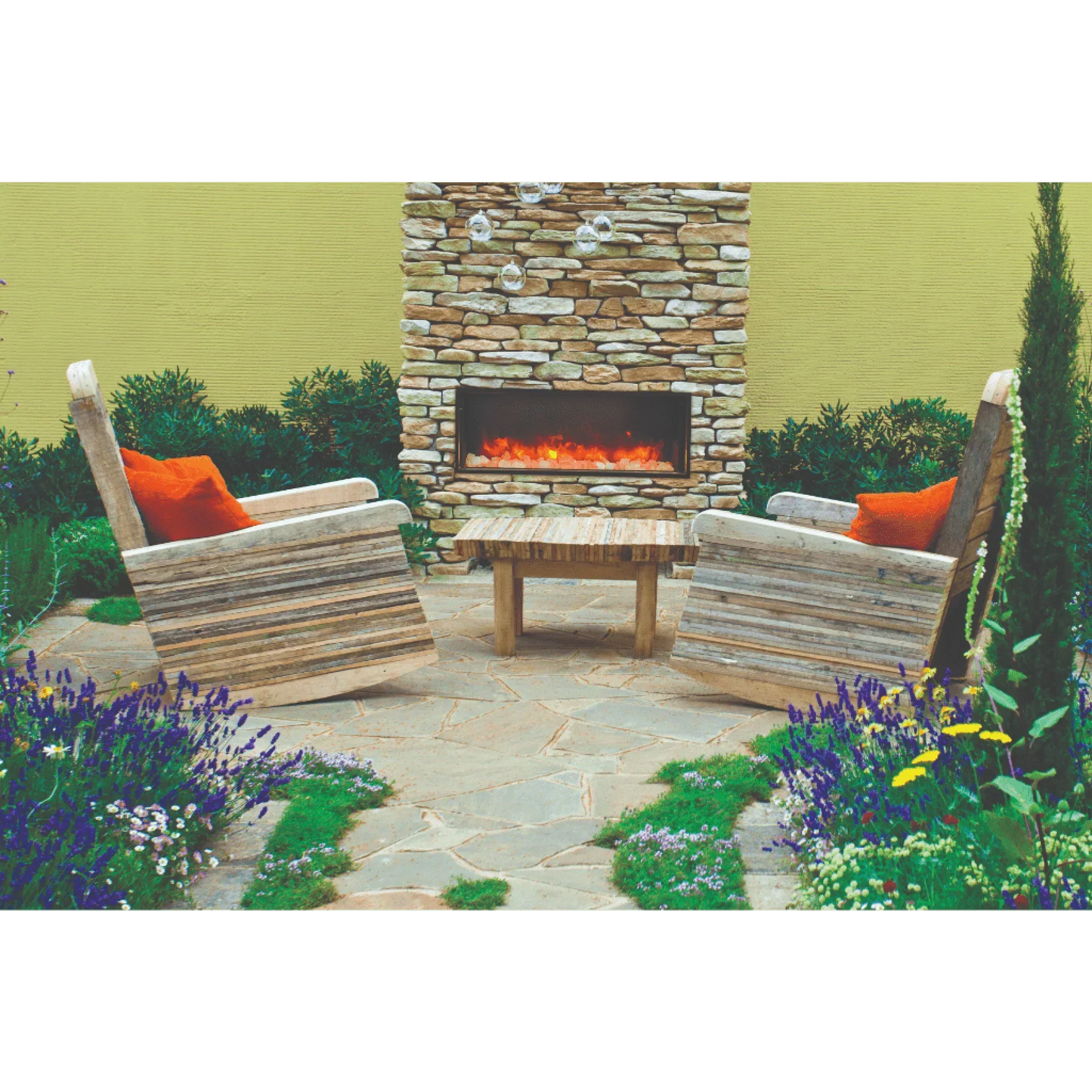 Amantii Panorama Deep 72" Full View Indoor Outdoor WiFi Enabled Smart Electric Fireplace | BI-72-DEEP-OD
