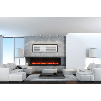 Amantii Panorama Deep Xtra Tall 72" Full View Indoor Outdoor WiFi Enabled Smart Electric Fireplace | BI-72-DEEP-XT