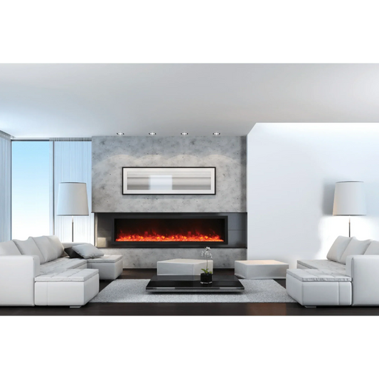 Amantii Panorama Deep Xtra Tall 72" Full View Indoor Outdoor WiFi Enabled Smart Electric Fireplace | BI-72-DEEP-XT