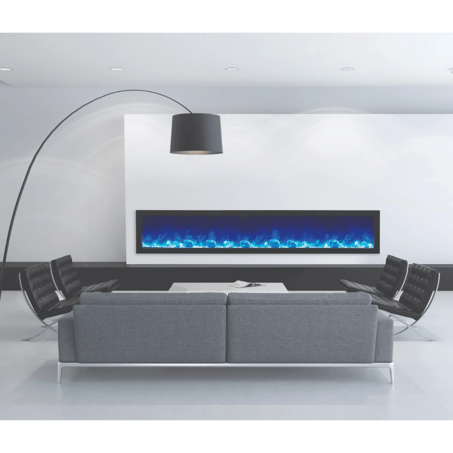 Amantii Panorama Slim 72" Full View Indoor Outdoor WiFi Enabled Smart Electric Fireplace | BI-72-SLIM-OD