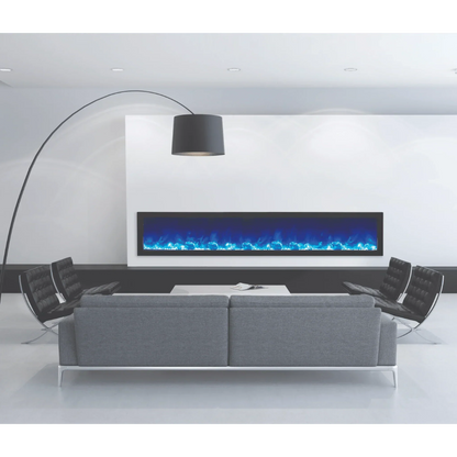 Amantii Panorama Slim 72" Full View Indoor Outdoor WiFi Enabled Smart Electric Fireplace | BI-72-SLIM-OD