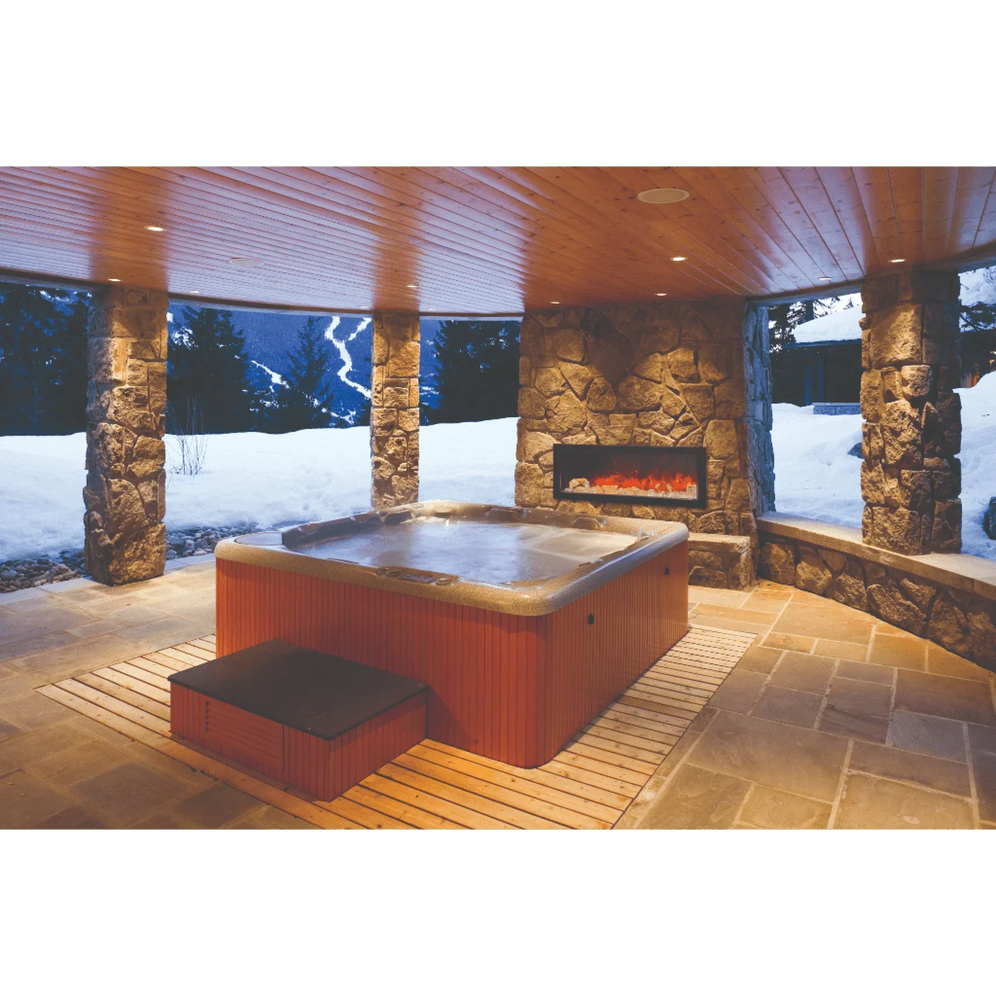 Amantii Panorama Slim 72" Full View Indoor Outdoor WiFi Enabled Smart Electric Fireplace | BI-72-SLIM-OD