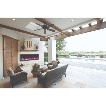 Amantii Panorama Slim 72" Full View Indoor Outdoor WiFi Enabled Smart Electric Fireplace | BI-72-SLIM-OD
