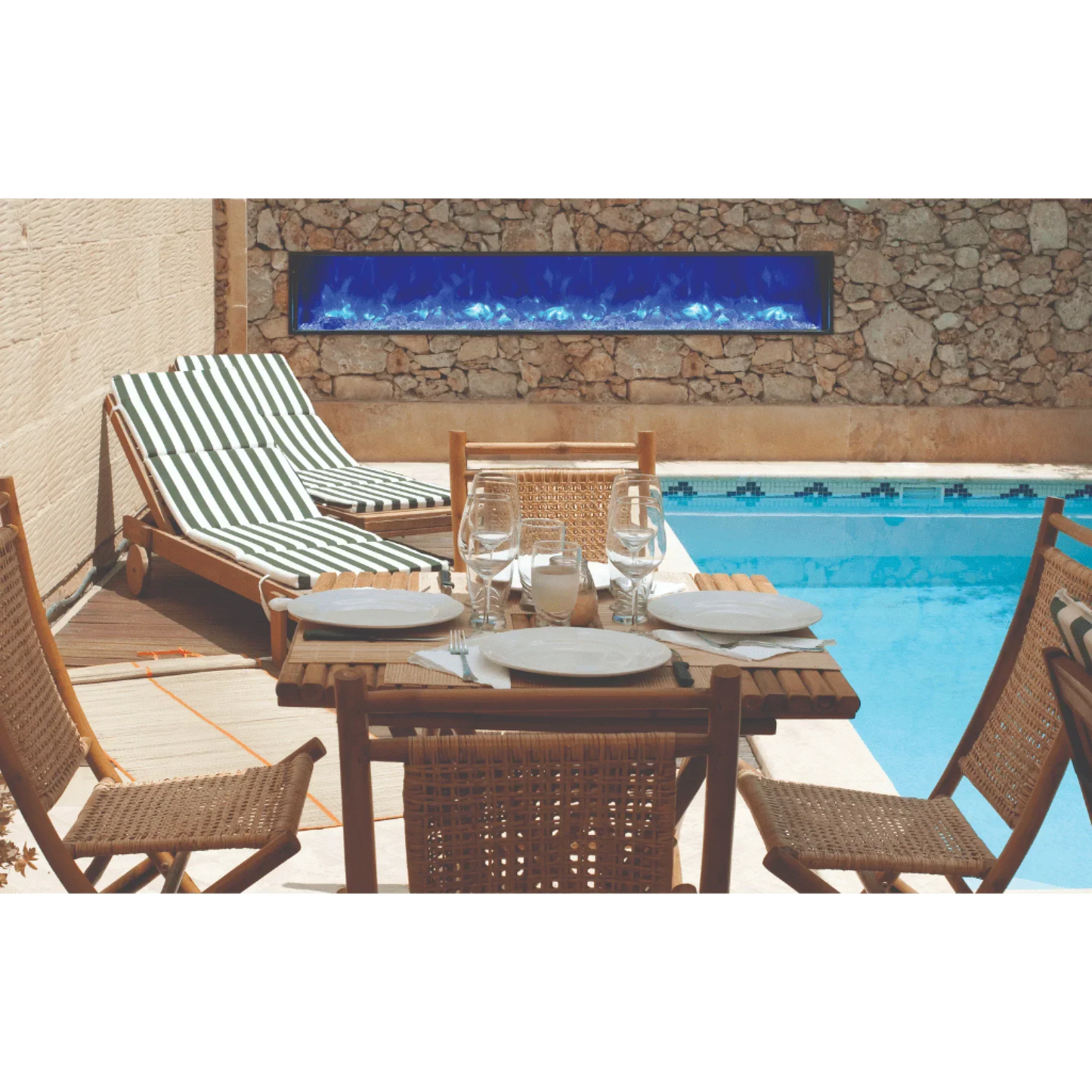 Amantii Panorama Slim 72" Full View Indoor Outdoor WiFi Enabled Smart Electric Fireplace | BI-72-SLIM-OD