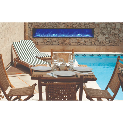 Amantii Panorama Slim 72" Full View Indoor Outdoor WiFi Enabled Smart Electric Fireplace | BI-72-SLIM-OD