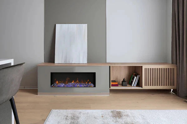 Amantii Panorama Slim 50" Full View Indoor Outdoor WiFi Enabled Smart Electric Fireplace | BI-50-SLIM-OD