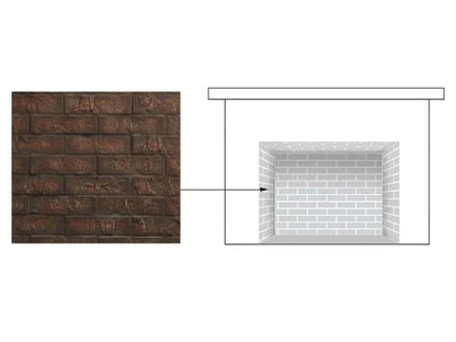 Majestic Cottage Red Brick Interior Panels for Quartz 42" Gas Fireplace
