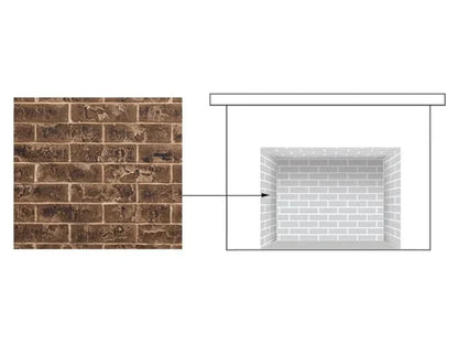 Majestic Tavern Brown Brick Interior Panels Quartz Platinum 36" Gas Fireplace