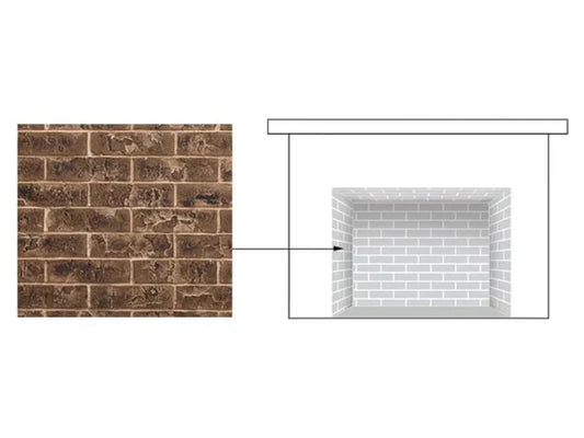 Majestic Tavern Brown Brick Interior Panels Quartz Platinum 36" Gas Fireplace