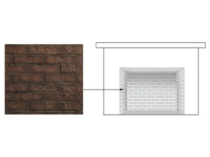 Majestic Cottage Red Brick Interior Panels for Marquis II See-Through 42" Gas Fireplace
