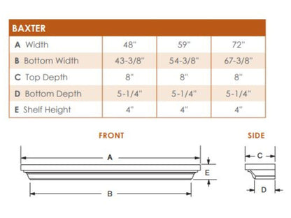 Monessen Baxter 72" Unfinished Maple Mantel Self