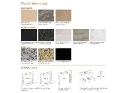 Majestic MBBTAMS3 Set 3 Blue Tundra Marble Stone Surround with Order In Multiples of 6