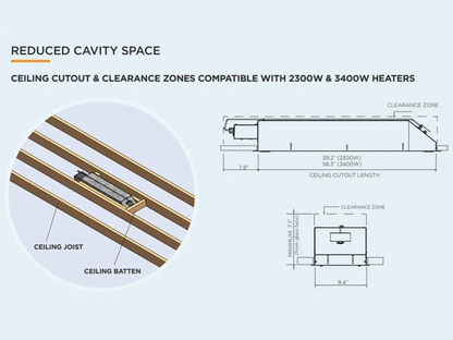 Bromic Heating Ceiling Recess Kit for Platinum 4500W Electric Heater