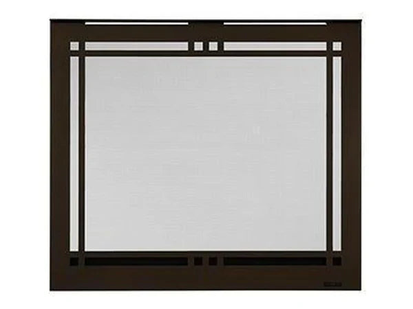 Majestic Black Contemporary Rectangular Door for Quartz Platinum 36" Gas Fireplace