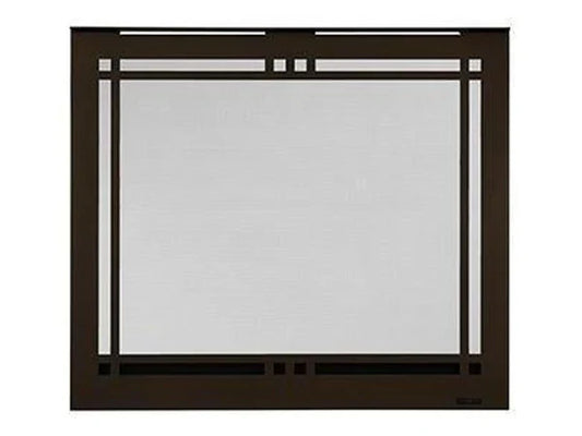 Majestic Black Contemporary Rectangular Door for Quartz Platinum 36" Gas Fireplace