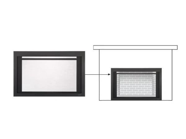 Majestic Black Clean Screen Front for Jasper, Ruby and Trilliant 35" Gas Fireplace Inserts