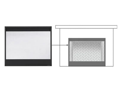 Majestic Black Decorative Mesh 42" Screen Front for Meridian Series, Pearl II See-Through & Quartz Platinum Fireplaces