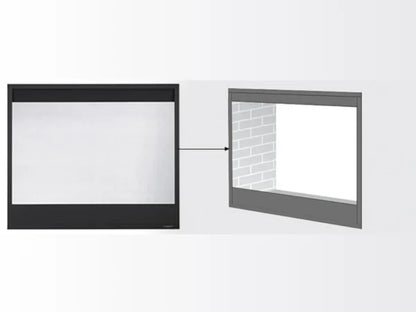 Majestic Black Decorative Mesh 42" Screen Front for Meridian Series, Pearl II See-Through & Quartz Platinum Fireplaces