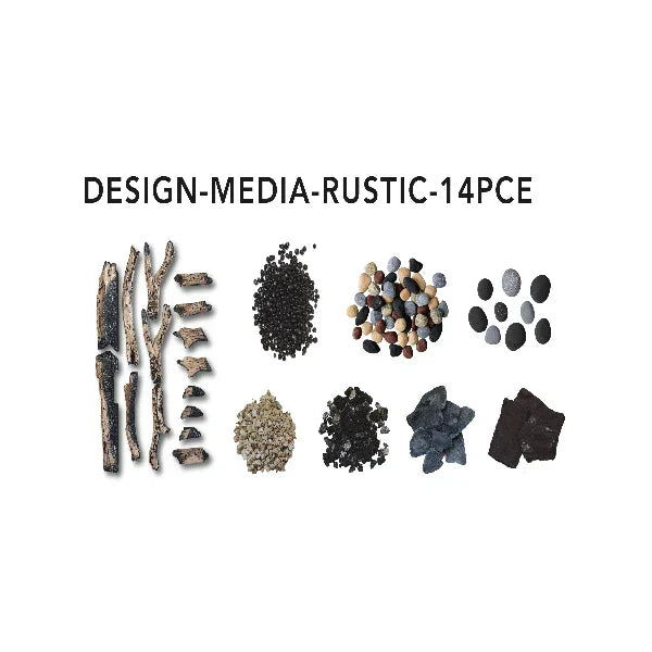Amantii 14 Pcs. Rustic Deluxe Media Log Set | DESIGN-MEDIA-14PCE