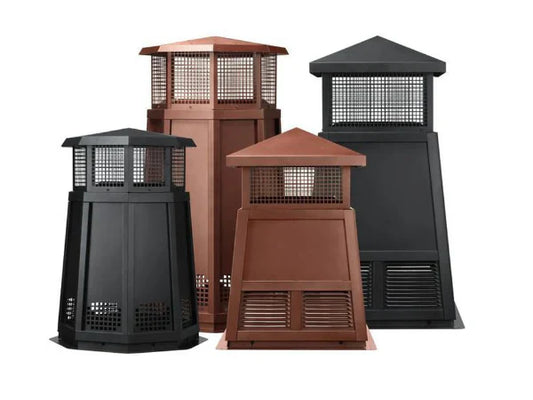 Majestic 46" Black Octagon Decorative Vertical Venting Gas Shroud / Wood Termination Cap