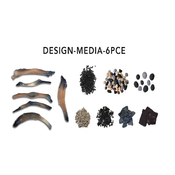 Amantii 6 Pcs. Driftwood Deluxe Media Log Set | DESIGN-MEDIA-6PCE