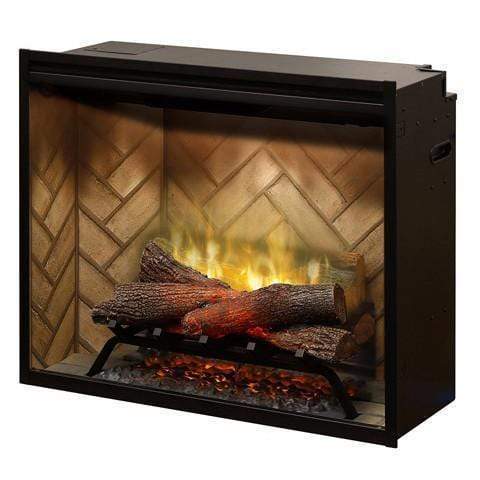 Dimplex Revillusion Herringbone 30" Built-In Electric Firebox With Single Pane Glass & Plug Kit