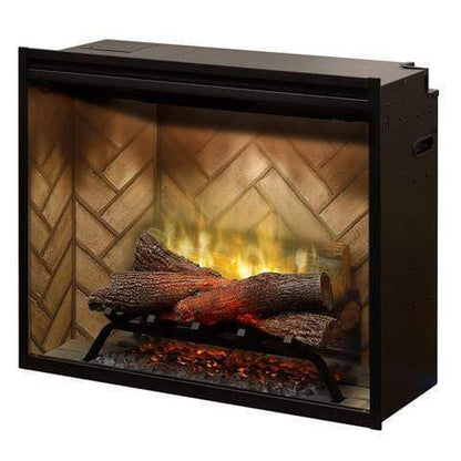 Dimplex Revillusion Herringbone 30" Built-In Electric Firebox With Single Pane Glass & Plug Kit