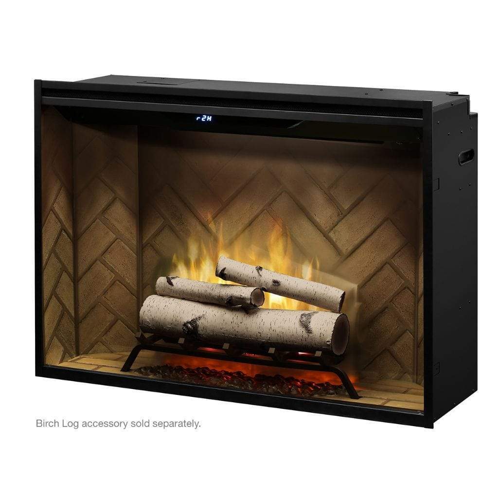 Dimplex Revillusion Herringbone 42" Built-In Electric Firebox W/ Single Pane Glass & Plug Kit - 500002410 (RBF42-FG)