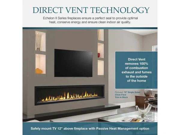 Majestic Echelon 48" Linear Contemporary Direct Vent Natural Gas Fireplace with IntelliFire Touch Ignition System