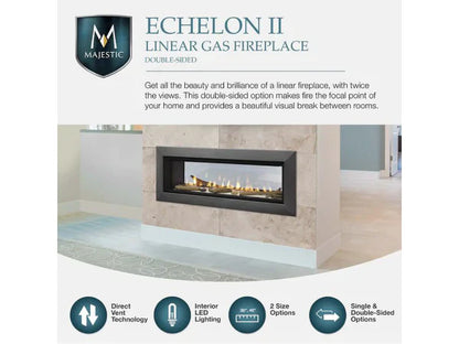 Majestic Echelon See-Through 48" Linear Contemporary Direct Vent Natural Gas Fireplace with IntelliFire Touch Ignition System