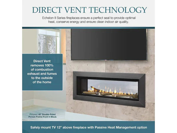Majestic Echelon See-Through 48" Linear Contemporary Direct Vent Natural Gas Fireplace with IntelliFire Touch Ignition System