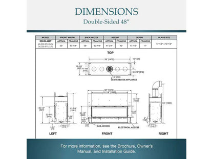 Majestic Echelon See-Through 48" Linear Contemporary Direct Vent Natural Gas Fireplace with IntelliFire Touch Ignition System