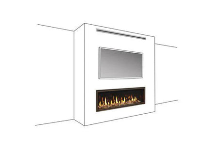 Majestic Echelon See-Through 48" Linear Contemporary Direct Vent Natural Gas Fireplace with IntelliFire Touch Ignition System