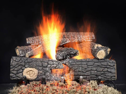 Majestic Fireside Realwood 18" 8-Piece Refractory Cement Vented Gas Log Set